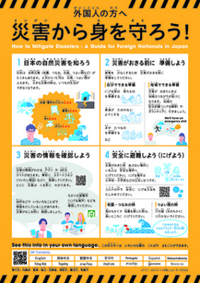 外国人のための減災ポイントやさしい日本語ポスター