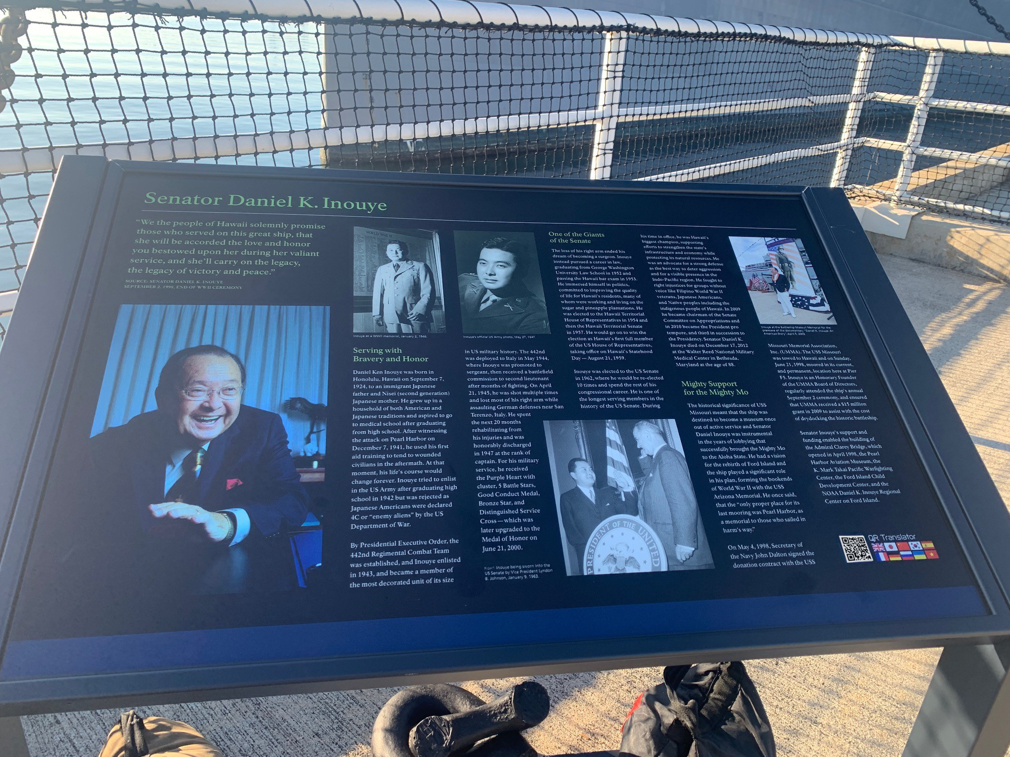 Display panel Battleship Missouri