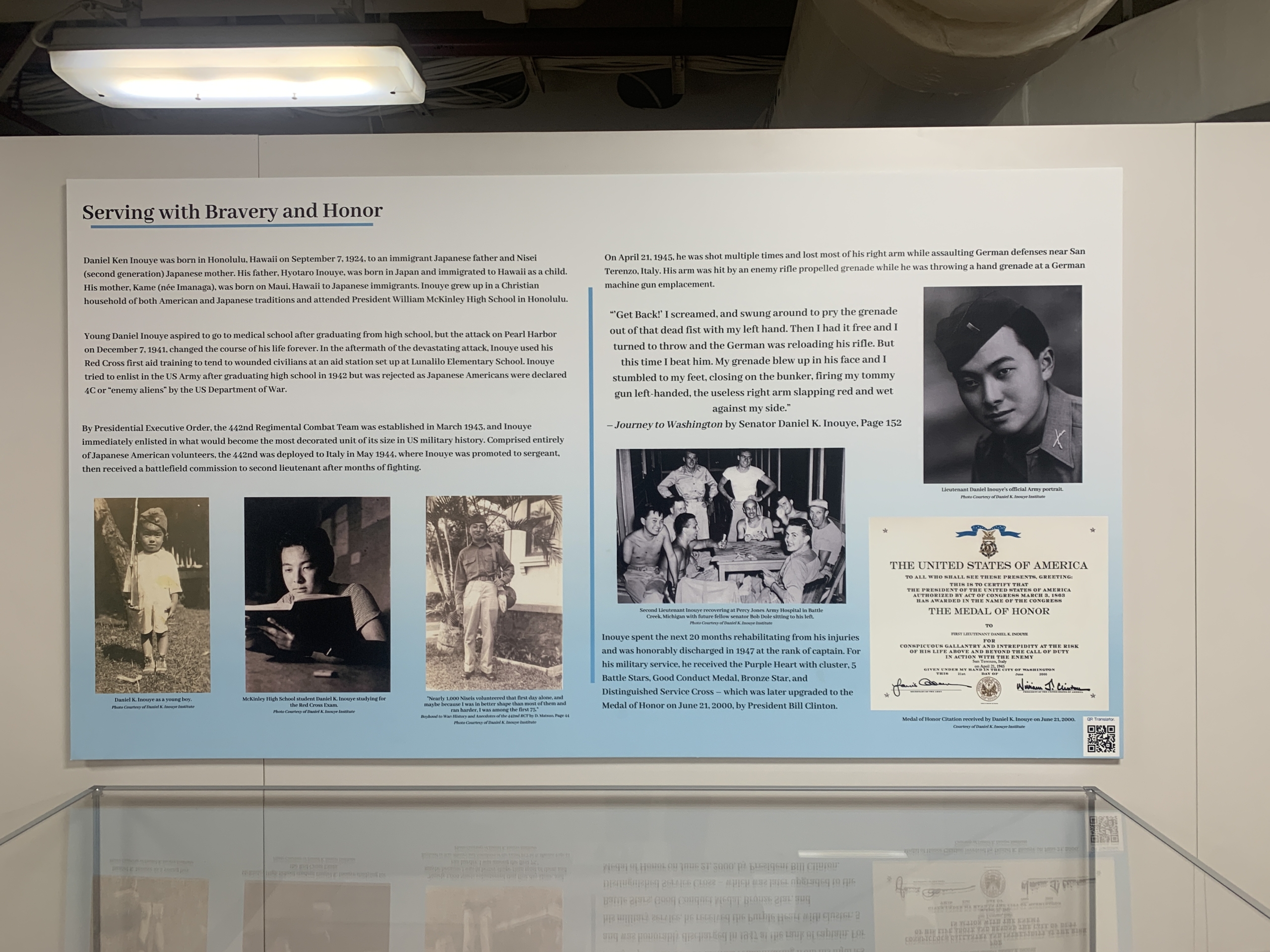 a panel with QR translator